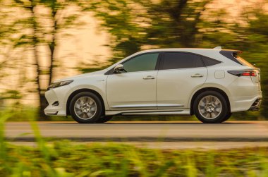 Samut Sakhon, Tayland - Mart 2019: Yeni 2019 Toyota Highlander Hybrid Motion resmi, Samut Sakhon Eyaleti 'nde 8 Mart 2019 tarihinde Samut Sakhon, Tayland.