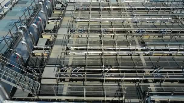 Equipamentos para eliminação e secagem de resíduos orgânicos na fábrica — Vídeo de Stock