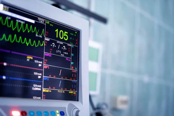 Herzmonitor Bildschirm Krankenhauszimmer lizenzfreie Stockfotos
