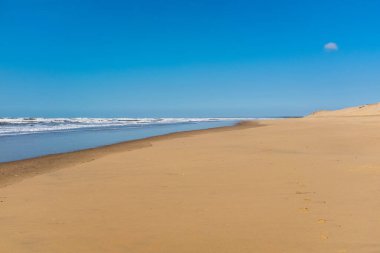 Empty beach on the French Atlantic coast taken on sunny winter day on Oleron Island, Charente, France