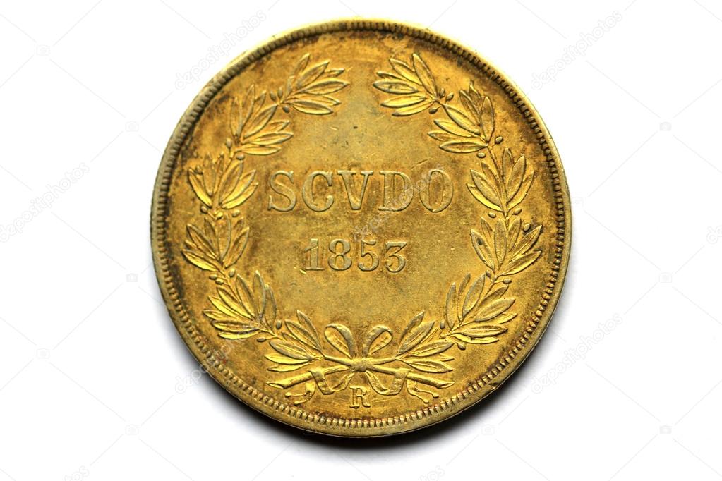 Back site of the Gold coins of Pivs IX Pont 1853