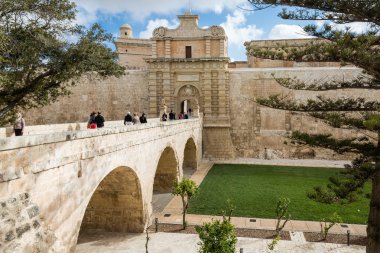 Mdina, Malta - May 04 2016: Gateway to the medieval town 