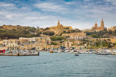 Port in the town of Mgarr in Gozo clipart