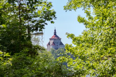 Görünümü, The New Castle şehir Banska Stiavnica yukarıda