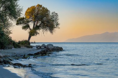 Yunanistan 'ın Korfu adasında Roda köyü yakınlarında romantik bir köşe.