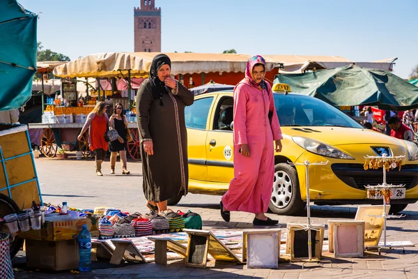 On the Jemaa el Fna square in Marrakesh — Stock Photo, Image