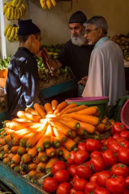 Sebze piyasasında Essaouira, Morocco