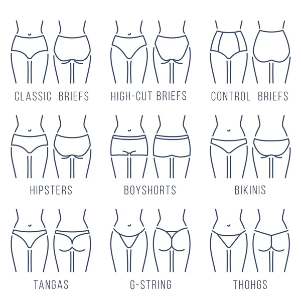 Female underwear panties types thing line vector icons Stock Vector by  ©vectorikart 112103948