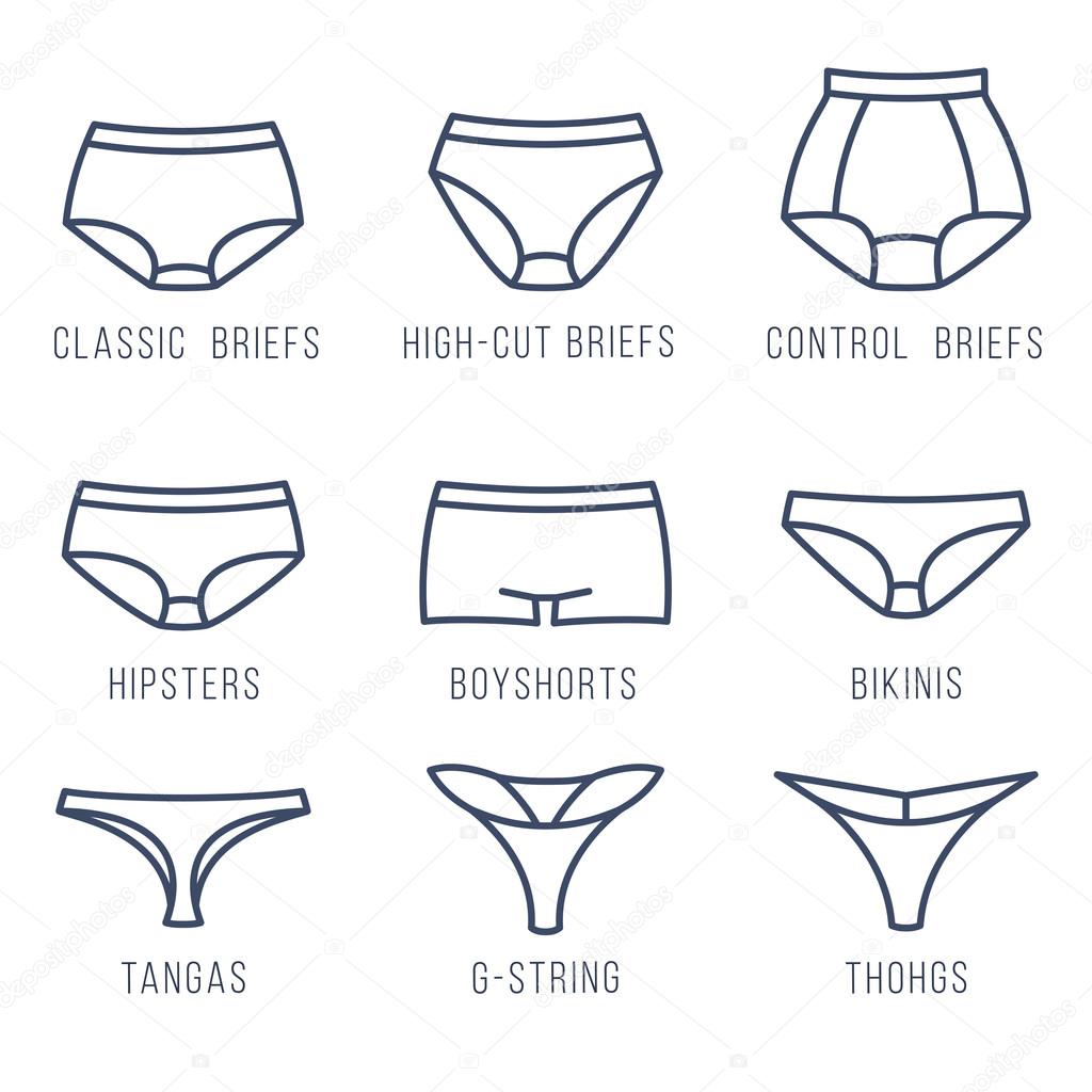 All Types Mens Underwear Pantsthong Bikini Stock Vector (Royalty