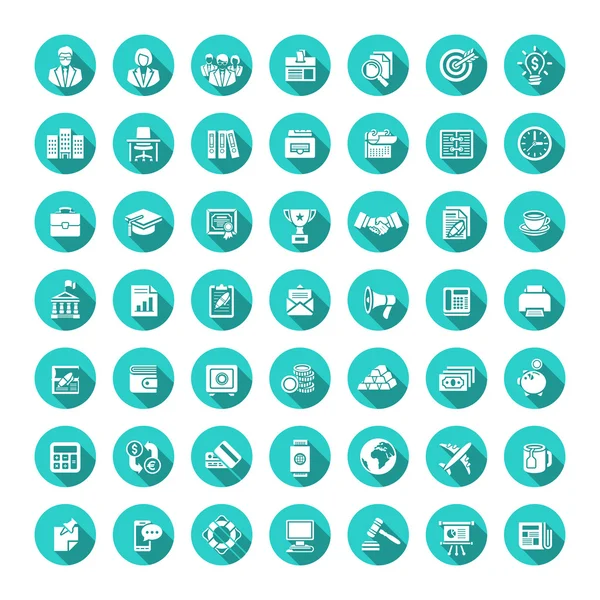 Business flat vector web icons set — Stock Vector
