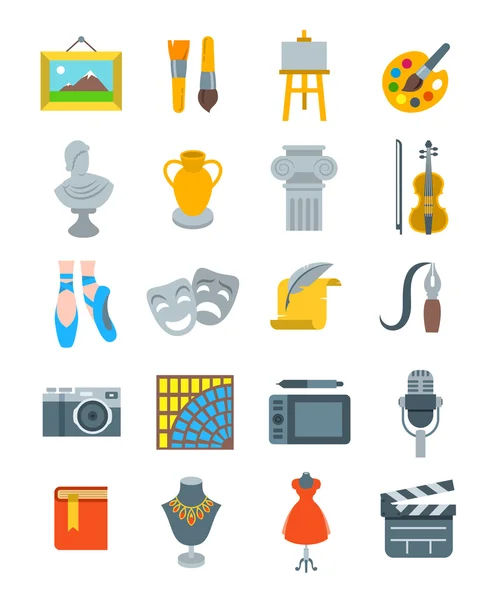 Art and crafts flat vector icons set — Stock Vector