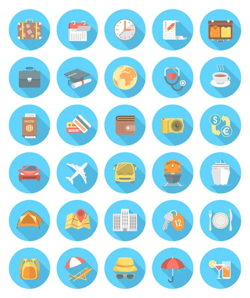 Modern Flat Traveling Icons — Stock Vector