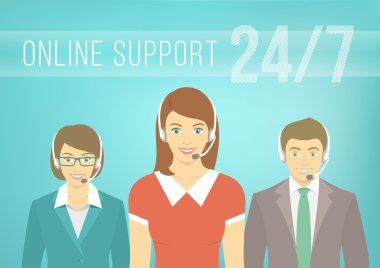 Merkezi destek ekibi kulaklık ile ara