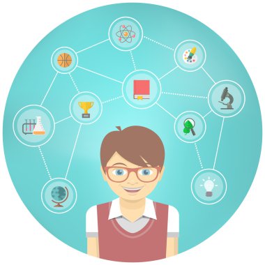 Dahi çocuk kavramsal Infographics ilgi