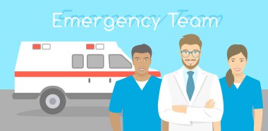 Doktor ve hemşireler ambulans personel