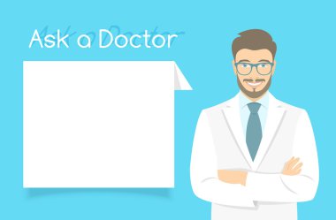 Bir doktor bilgi afiş