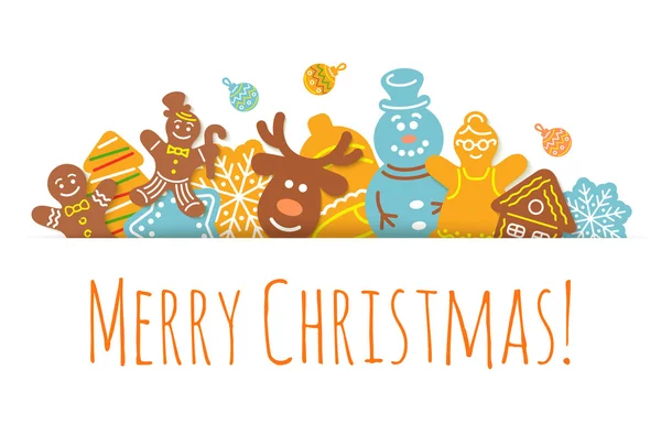 Χριστούγεννα ιστορικό μελόψωμο Cookies οριζόντια κεφαλίδα λάβαρο — Διανυσματικό Αρχείο