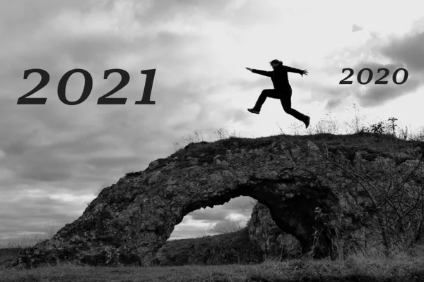 Sprung Ins Neue Jahr 2021 — Stockfoto