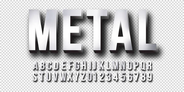 Realistische Metallschrift Auf Transparentem Hintergrund Vektorformat — Stockvektor