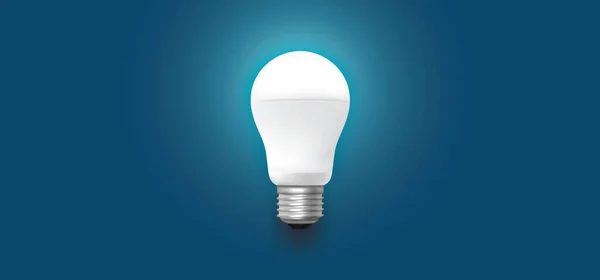 Ampoule Led Sur Fond Bleu Format Vectoriel — Image vectorielle