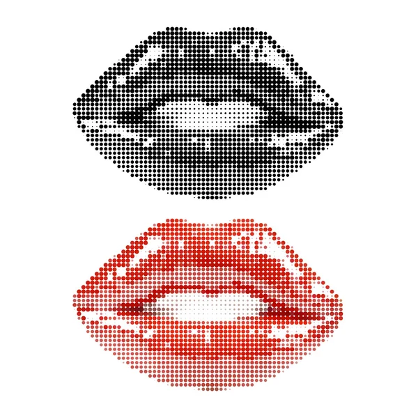 Lips dots vector — Stock Vector