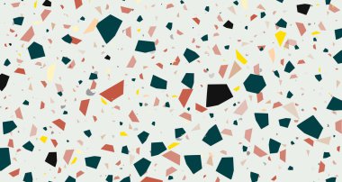 Venedik terrazzo dikişsiz taş parçaları deseni. Modern minimalist trend zemin fayans soyut arkaplan vektörü çizimi.
