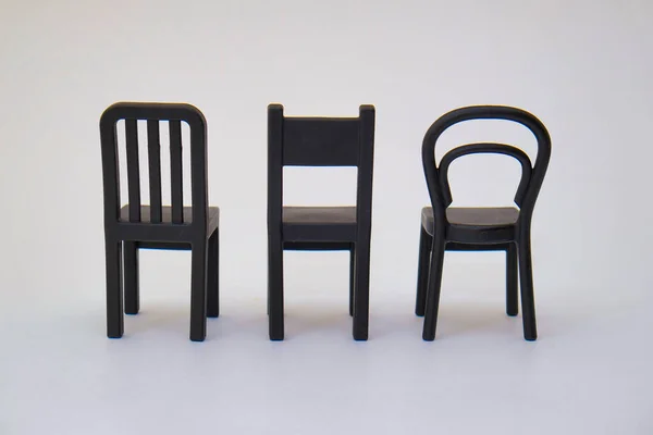 Tři Malé Židle Pokojový Dekor — Stock fotografie