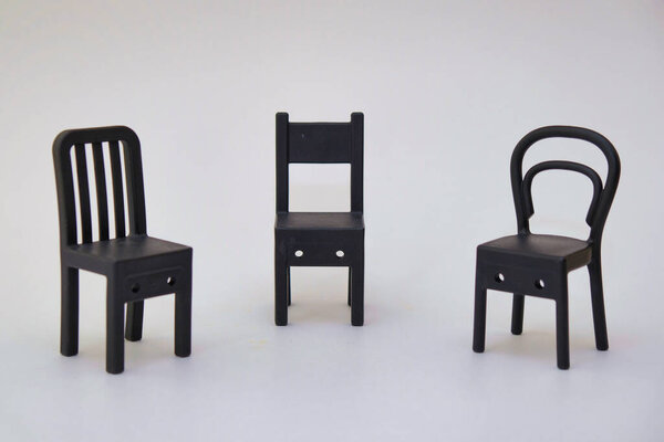 Three small chairs. Room decor