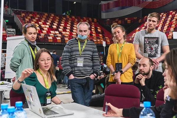 Moskova, Rusya - 27.03.2021: Irina Viner-Usmanova ritmik jimnastik sarayı, Olay Moskova Seyahat Hack 2021