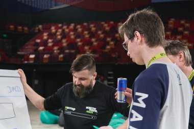 Moskova, Rusya - 27.03.2021: Irina Viner-Usmanova ritmik jimnastik sarayı, Olay Moskova Seyahat Hack 2021                  