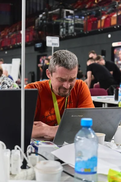 Moskova, Rusya - 27.03.2021: Irina Viner-Usmanova ritmik jimnastik sarayı, Olay Moskova Seyahat Hack 2021                  