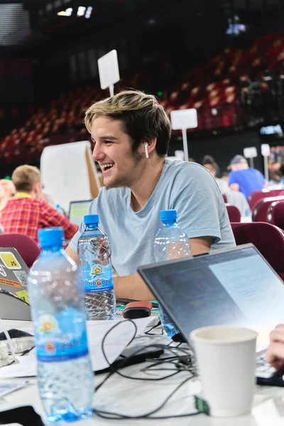 Moskova, Rusya - 27.03.2021: Irina Viner-Usmanova ritmik jimnastik sarayı, Olay Moskova Seyahat Hack 2021                  