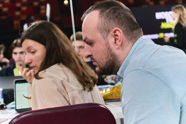 Moskova, Rusya - 27.03.2021: Irina Viner-Usmanova ritmik jimnastik sarayı, Olay Moskova Seyahat Hack 2021                  