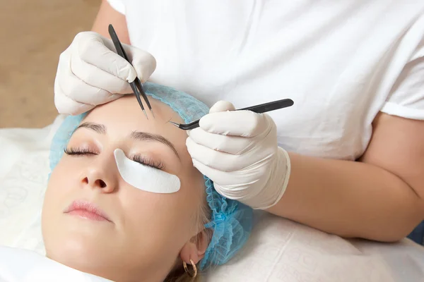 Pestañas en el salón de belleza — Foto de Stock