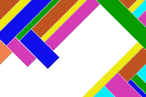Beyaz bir arka plan üzerinde renkli dikdörtgenlerin figürü
