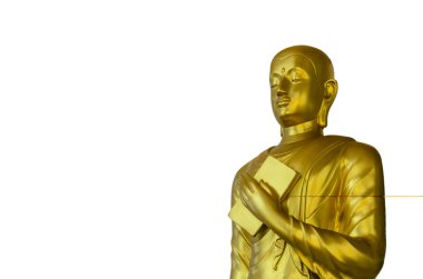 kırpma yolu beyaz zemin üzerine altın buddha