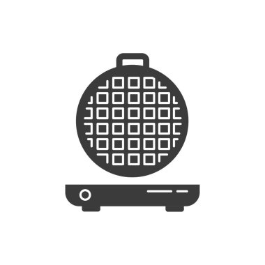 Waffle demiri siluetleri. Vektör simgesi. İzole arkaplan