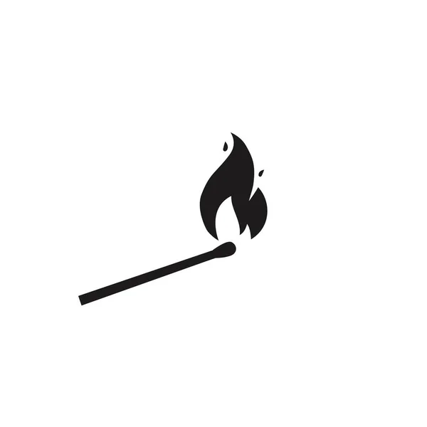Match Brûle Symbole Danger Objet Inflammable Fond Silhouette Isolé — Image vectorielle