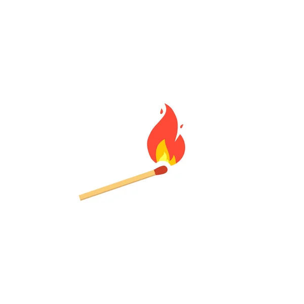 Match Brûle Symbole Danger Objet Inflammable Illustration Vectorielle Isolée Dans — Image vectorielle