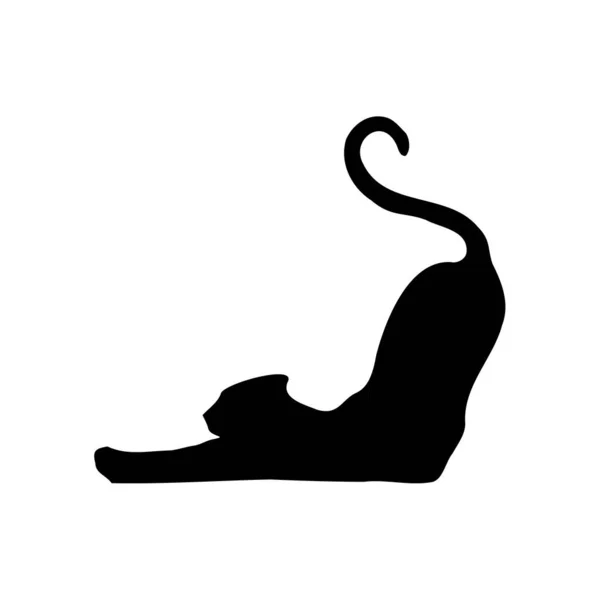 Conjunto de siluetas de gatos. Gatos en diferentes poses. Vector aislado de fondo. EPS 10. — Vector de stock