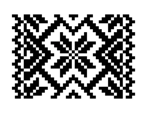 Pixelmuster, geometrisches Ornament. Stickerei isolierter Hintergrund. — Stockvektor