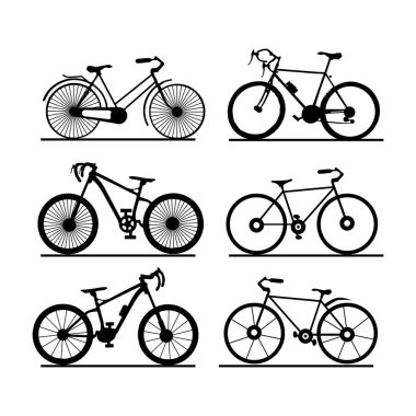 Bisiklet Vektörü. siluet izole edilmiş arkaplan .
