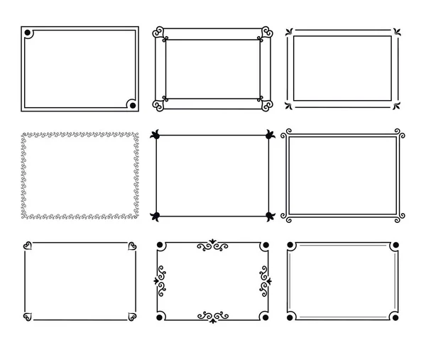 Klasik kaligrafik çerçeveler. Vektör izole arkaplan — Stok Vektör