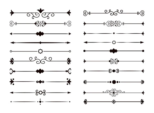 Juego de joyas. colección de elementos divisores de texto floral. Vector aislado fondo blanco. — Archivo Imágenes Vectoriales