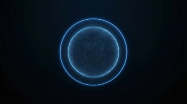 Yapay Zeka ve Bilim Konsepti İçin Parlayan Dijital Dalgalı 3D Enerji Küresi