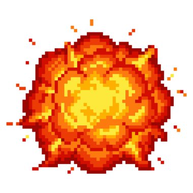 Piksel Sanat Patlaması Efekti Şeffaf Arkaplanda İzole Edildi