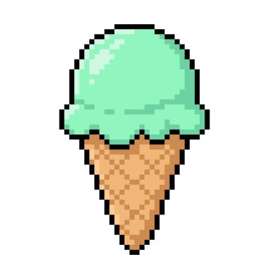 Vektör pikselli dondurma 8 bit izole arkaplan