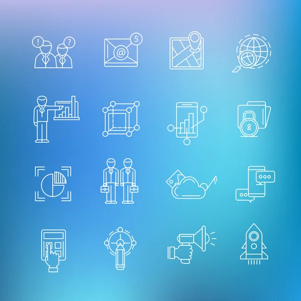 İş için çağdaş ince çizgi Icons set