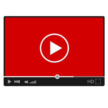Modern düz video oynatıcı arayüz. Vektör eps