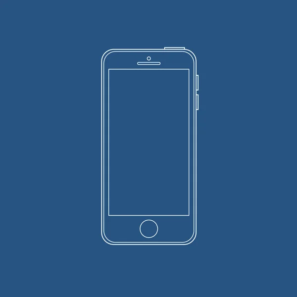 Ícone de contorno do smartphone no estilo iphone eps — Vetor de Stock